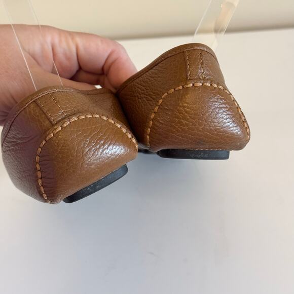 Michael Kors Signature Fulton Ballet Flat Shoes Womens 8.5 Brown Leather Slip On - Picture 8 of 10